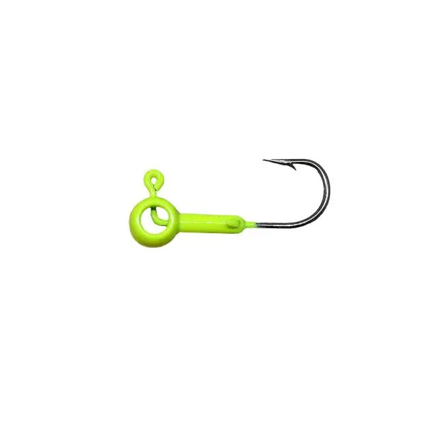 Leland's Lures Eyehole Round Jighead 1/32oz - Chartreuse