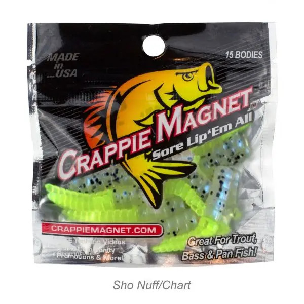 Leland's Lures Crappie Magnet 15pk - Shonuff/Chartreuse