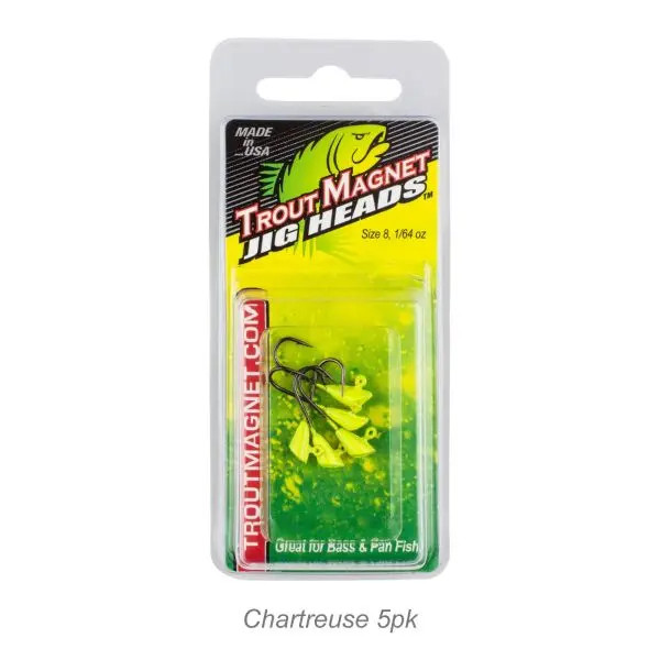 Leland's Lures Trout Magnet Jig Heads - Chartreuse
