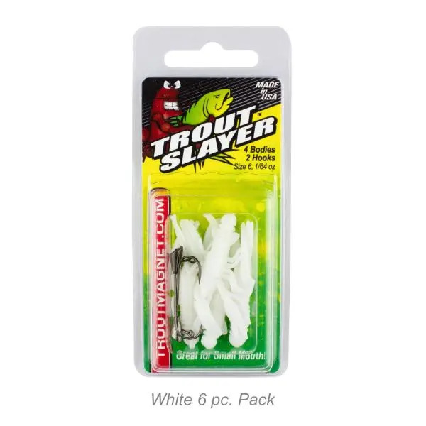 Leland's Lures Trout Slayer Tiny Craw 6pk - White