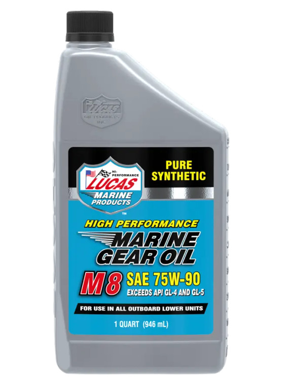 Lucas Oil Synthetic SAE 75W-90 M8 Marine Gear Oil Quart