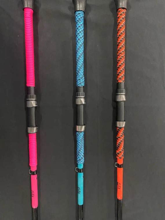 Meat Hunter Flex 7' 1pc Cast White Blank, Blue Wraps