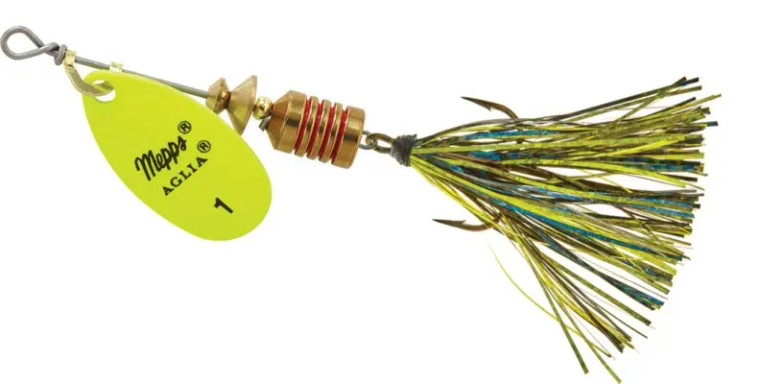 Mepps - 1/8oz Aglia Flashabou - Hot Chartreuse - Black/Chartreuse