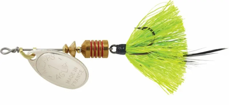 Mepps - 1/8oz Aglia Silver - Chartreuse