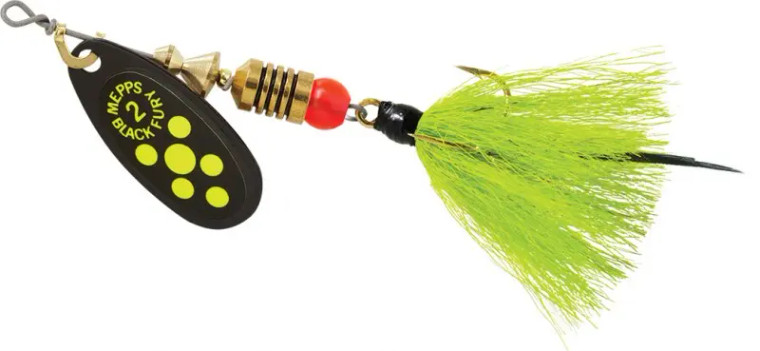 Mepps - 1/6oz Black Fury Chartreuse