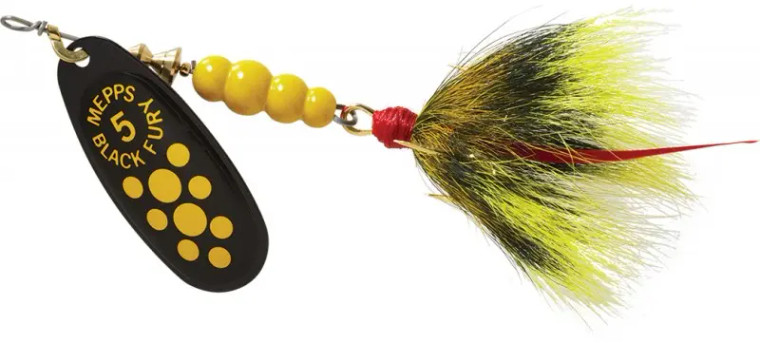 Mepps - 1/2oz Black Fury Yellow