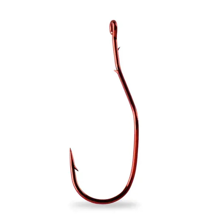 Mustad Slow Death Aberdeen Hook, Special Bent Shank sz1 10pk - Red