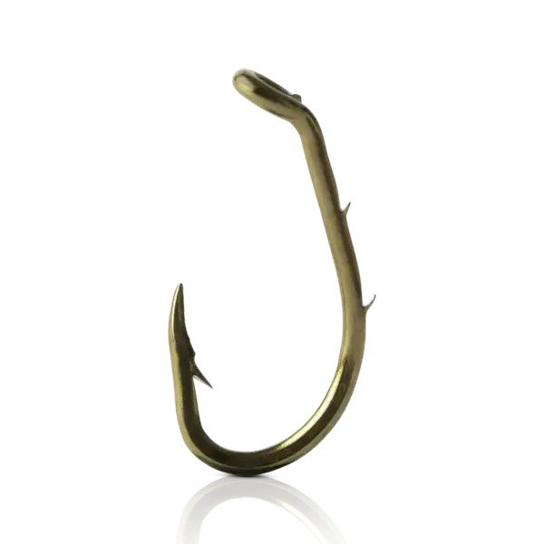 Mustad Beak, Special Long Shank W/ 2 Slices, Forged, Down Eye sz8 10pk - Bronze
