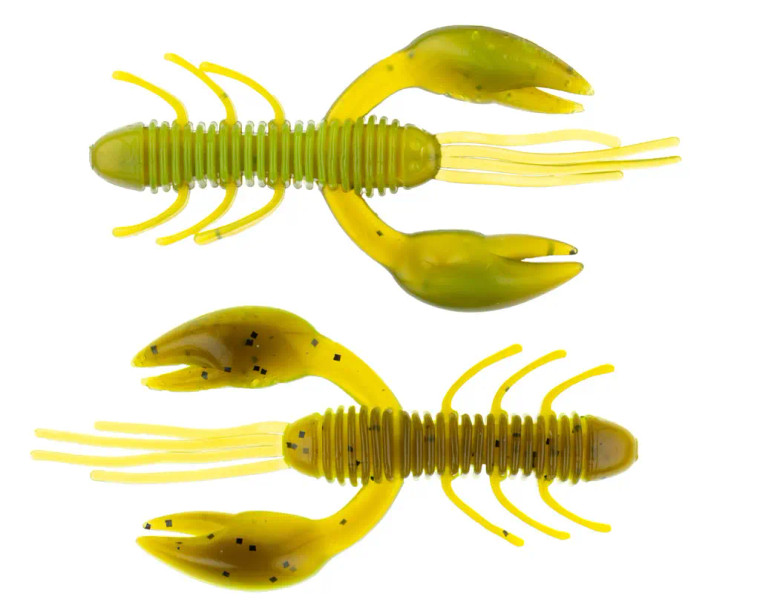 Netbait Zaga Craw 2" 6pk - Baitfuel Supercharged - Green Pumpkin Chartreuse