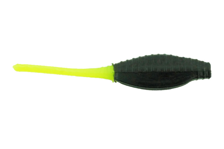 Panfish Assassin - 2" Pro Tiny Assassin - Black Chartreuse Tail