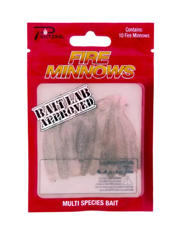 Pautzke 10ct Fire Minnows - GHOST