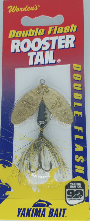 Rooster Tail Double Flash 1/8oz - Black Yellow Tiger