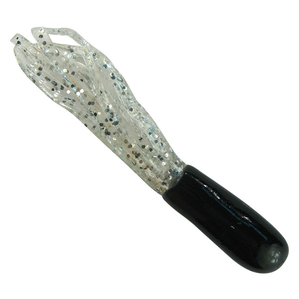 Southern Pro - 1.5" Crappie Tube 50pk Black/Clear Sparkle
