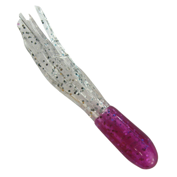 Southern Pro - 1.5" Crappie Tube 50pk Purple/Clear Sparkle