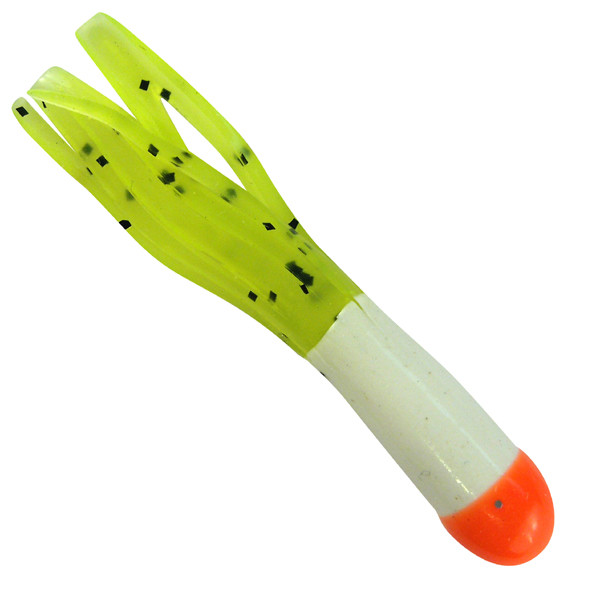 Southern Pro - 1.5" Tri-Color Crappie Tube 50/pk Orange/White/Chartreuse Pepper