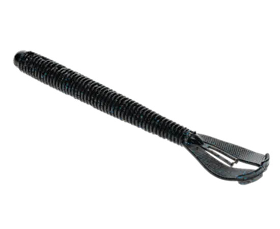 Strike King 6" Rage Twin Tail Menace Worm - Black Blue