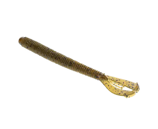 Strike King 6" Rage Twin Tail Menace Worm - Green Pumpkin