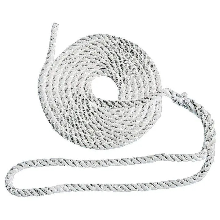 TH Marine - Boater Essentials Dock Line 3/8" X 15' 3-Strand Nylon White