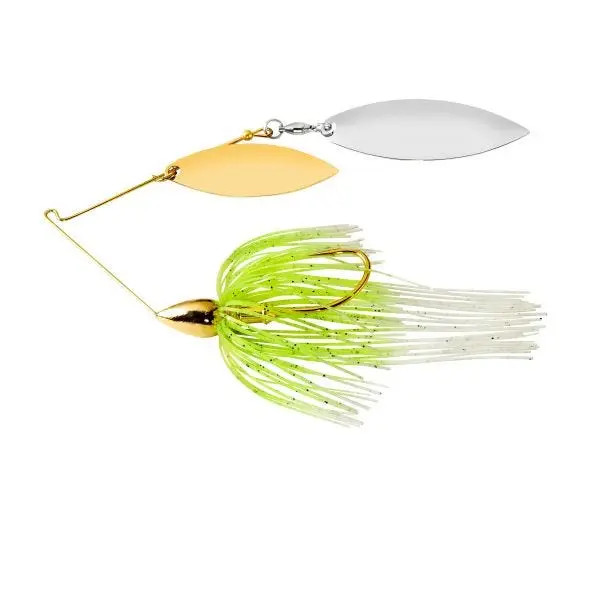 War Eagle Gold Frame Double Willow 3/8oz Spinnerbait White Chartreuse