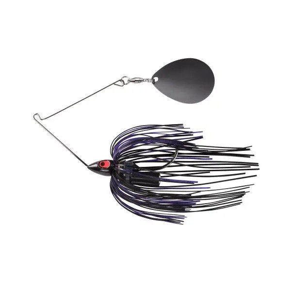 War Eagle Night Time Painted Head Single Colorado, Black Nickel 1/2oz Spinnerbait  Black Purple