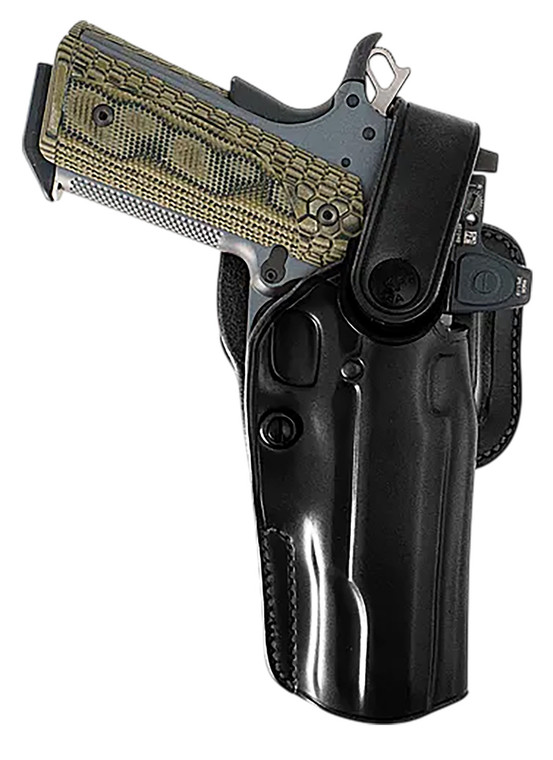 Galco APO224RB APO StrongsideCrossdraw OWB Black Steerhide Fits Glock 17 Gen15 Belt Holster Right Hand