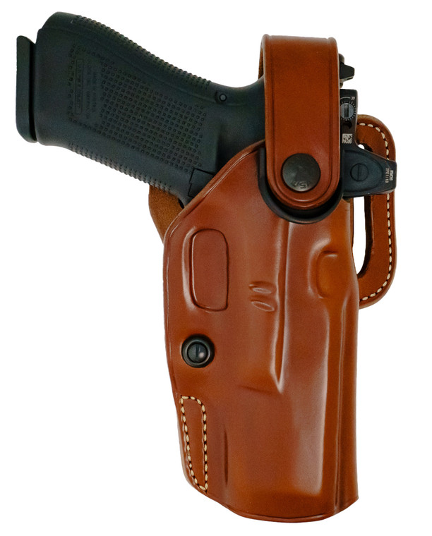 Galco APO226R APO StrongsideCrossdraw OWB Tan Steerhide Fits Glock 19 Gen 15 Belt Holster Mount Right Hand