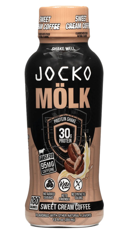 Jocko Fuel 29126 Sweet Cream Coffee Protein Shake 12oz 12Pack Jocko Fuel 29126 Sweet Cream Coffee Protein Shake 12oz 12Pack