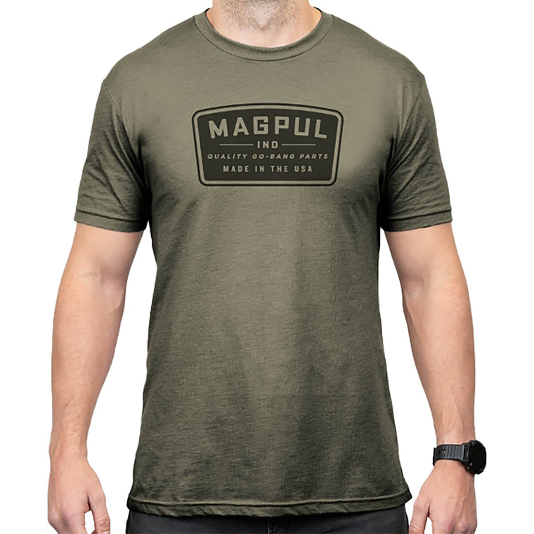 Magpul MAG1526316L Go Bang Parts  Olive Drab Heather CottonPolyester Short Sleeve Large