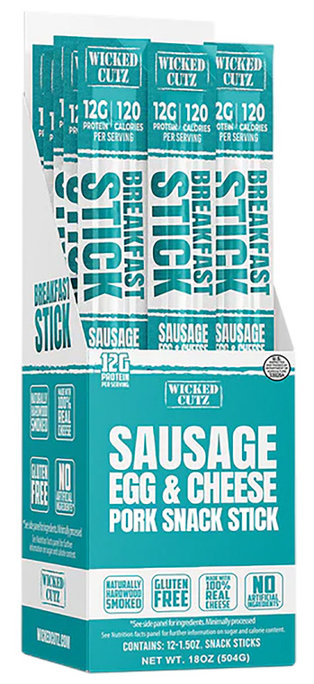 Wicked Cutz WCBR12SEC Sausage Egg  Cheese Breakfast Sticks  12 Pack
