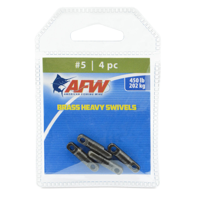 AFW Brass Heavy Swivels - 450lb;#5 blk 4pc