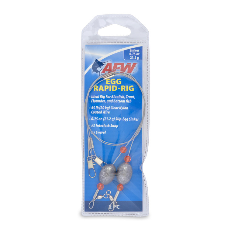AFW Egg Rapid Rigs - 3/4oz; #3 Snap;#5 Swivel 2pc - FAR-552