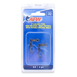 AFW SS Ball Bearing Snp Swiv - 120lb;#3 2WldRg;GnmtlBlk 2pc