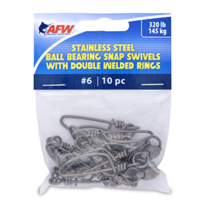 AFW SS Ball Bearing Snp Swiv - 320lb;#6 2WldRg;GnmtlBlk 10p