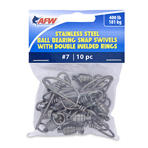 AFW SS Ball Bearing Snp Swiv - 400lb;#7 2WldRg;GnmtlBlk 10p