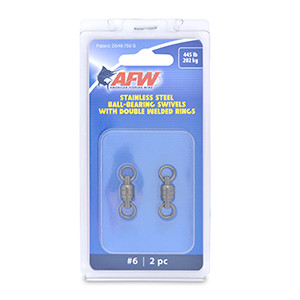 AFW SS Ball Bearing Swivels - 445lb;#6 2WldRg;GnmtlBlk;2pc
