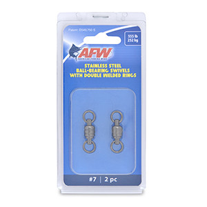 AFW SS Ball Bearing Swivels - 555lb;#7 2WldRg;GnmtlBlk;2pc