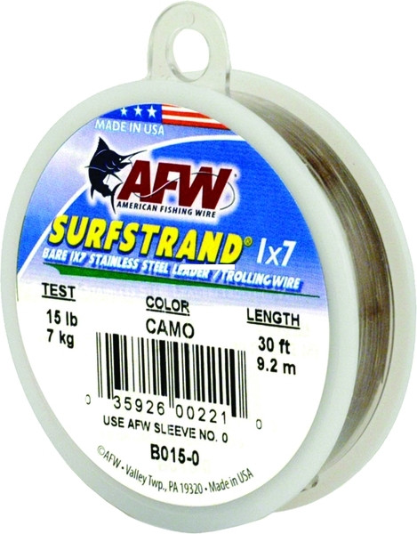 AFW Surfstrand - 60lb 30' B 1x7 SS LW Camo