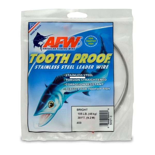AFW Tooth Proof - 105lb Test #9 30ft Bright