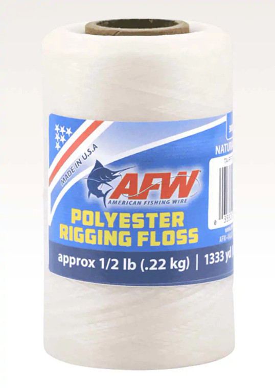 AFW Waxed Polyster Rig Floss - 50lb Test 233yd Natural