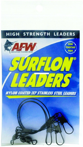 Surflon Leader Wire - 30lb 9'' Nyl 1x7 SS Blk 3pc
