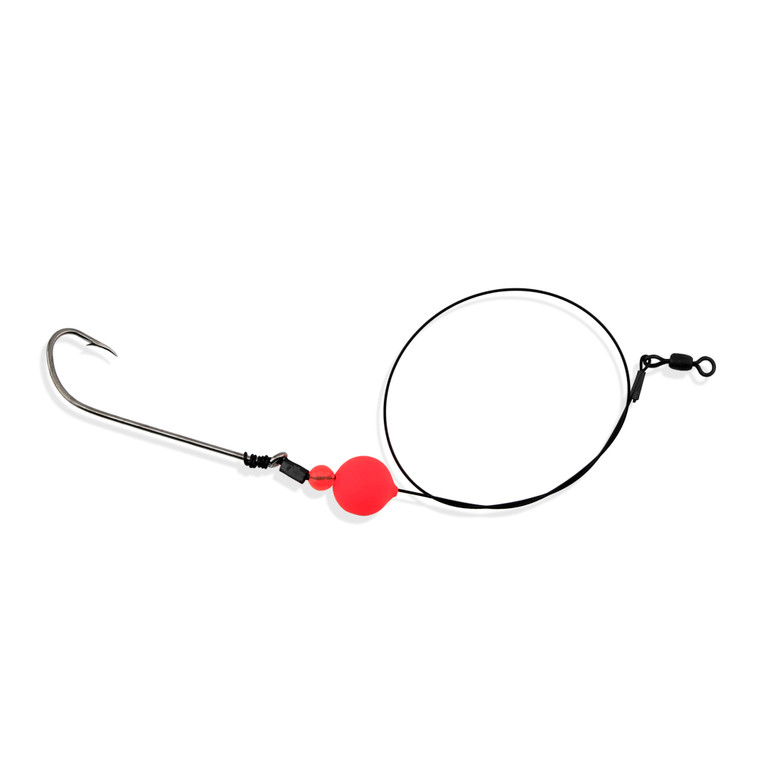 Aq-Clear Blufsh Wire Srf Rig - 45lb Surflon; 3/0XL Hk Red