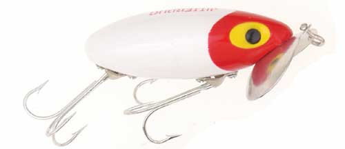Arbogast Jitterbug - 3/8oz 2.5'' White/Red Head