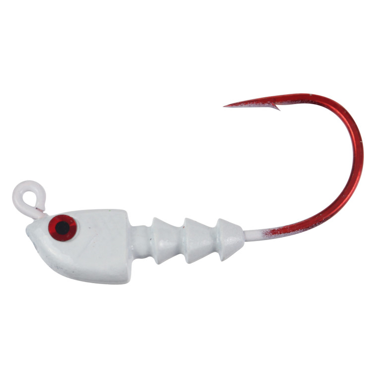 Assassin Red Hook Jighead - 1/4oz White 4pk
