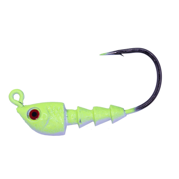Bass Assassin SW Jigheads - 1/4oz Chartreuse Flash 18pk