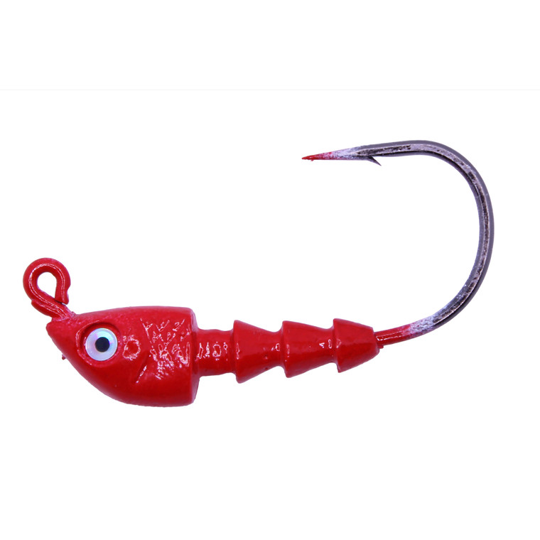 Bass Assassin SW Jigheads - 1/4oz Red 4pk