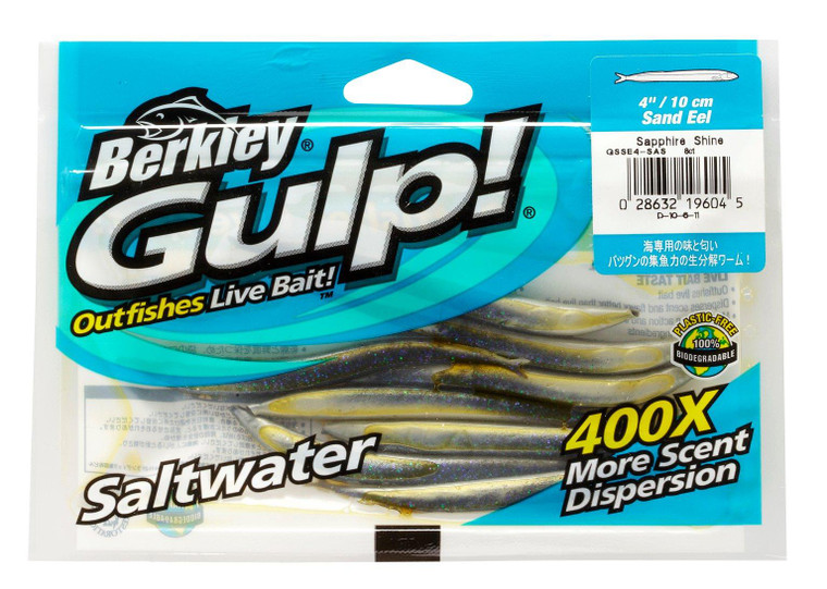 Berkley Gulp SW Sand Eel - 5'' Sapphire Shine 6pk
