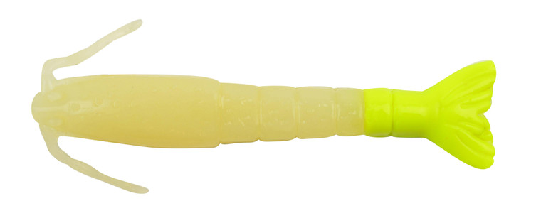 Berkley Gulp SW Shrimp - 4'' Glow/Chartreuse 4pk