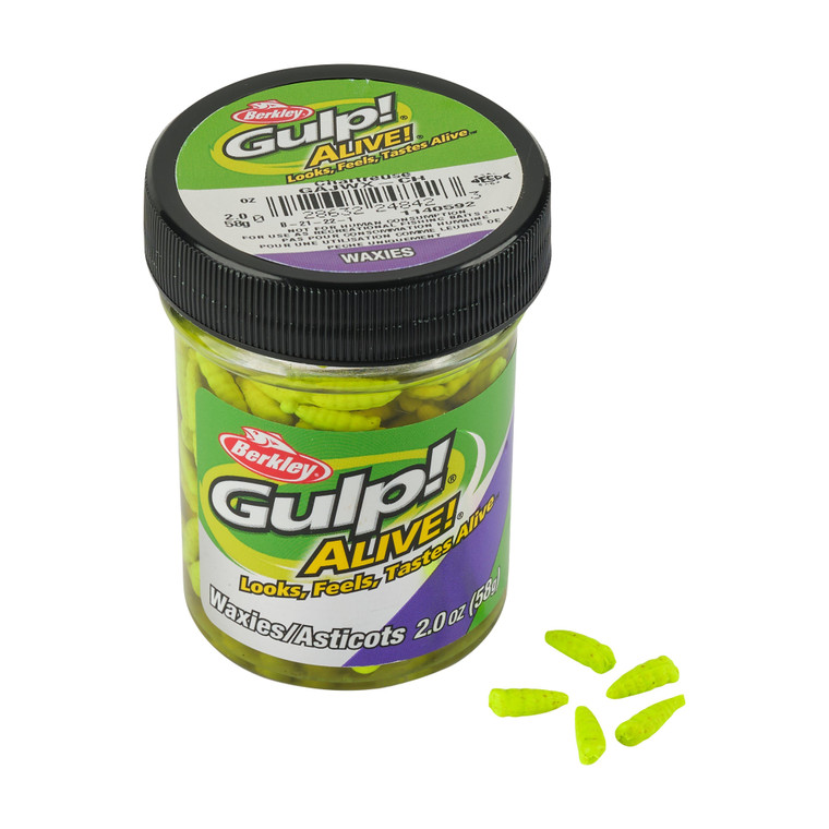 Berkley GulpAlive Waxies - 0.5'' Chartreuse 40pk