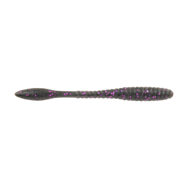 Berkley PB MxSc Flat Worm - 4.5'' Smoke Black Purple 8pk