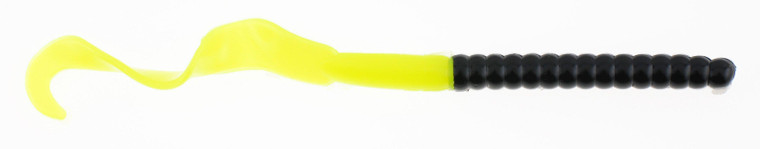 Berkley PB Power Worms - 7'' Black/Chartreuse 13pk